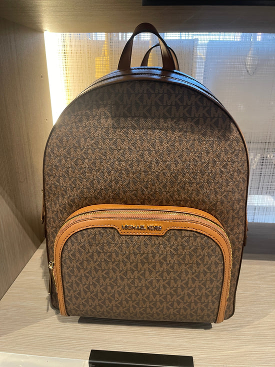 Michael Kors Jaycee Backpack Large In Monogram Brown