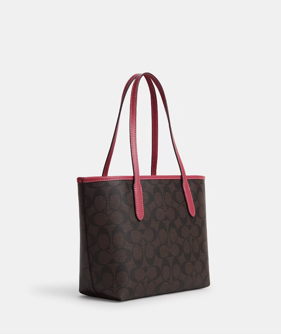 City zip tote hot sale in signature canvas coach