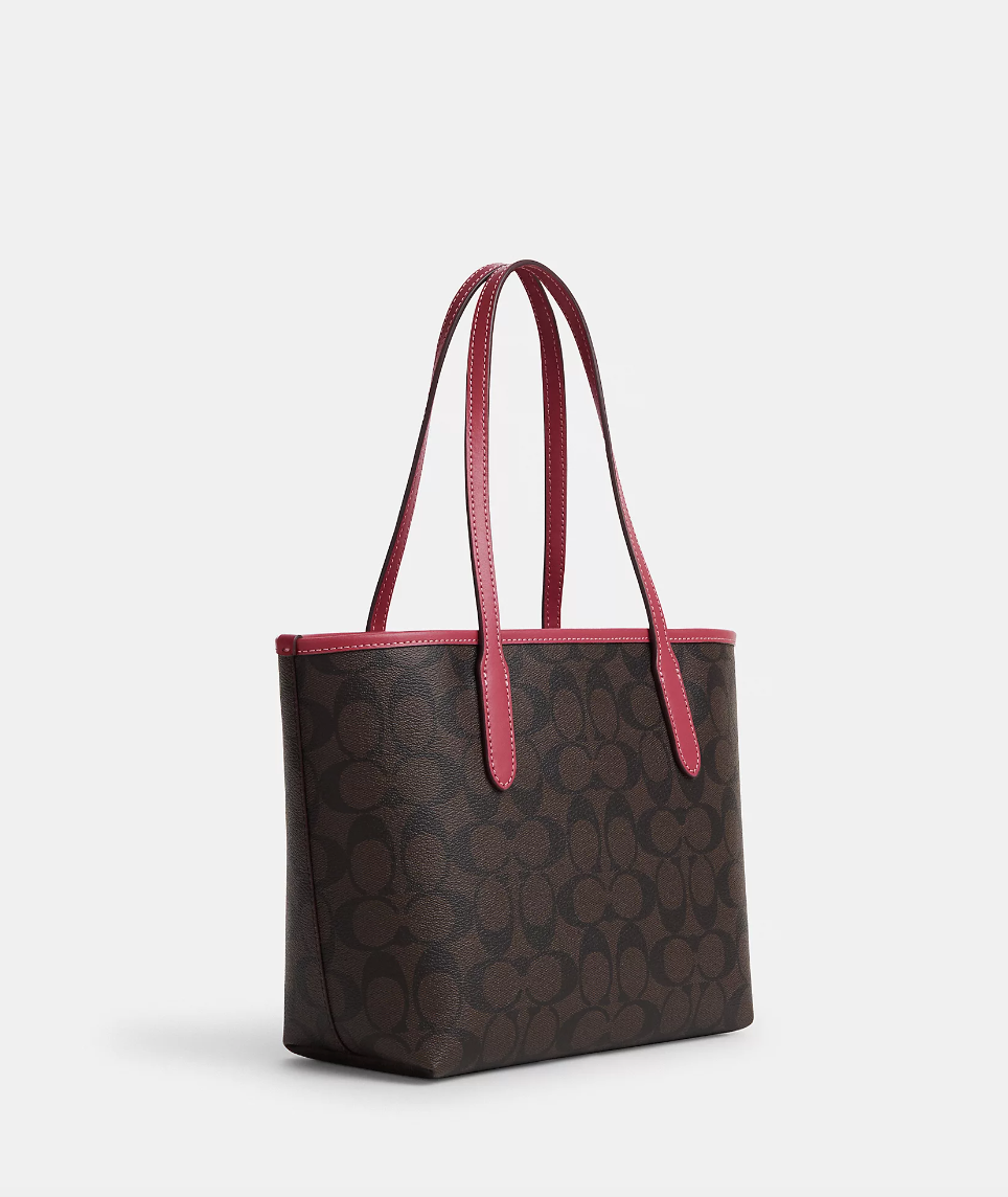 City zip tote 2025 in signature canvas coach