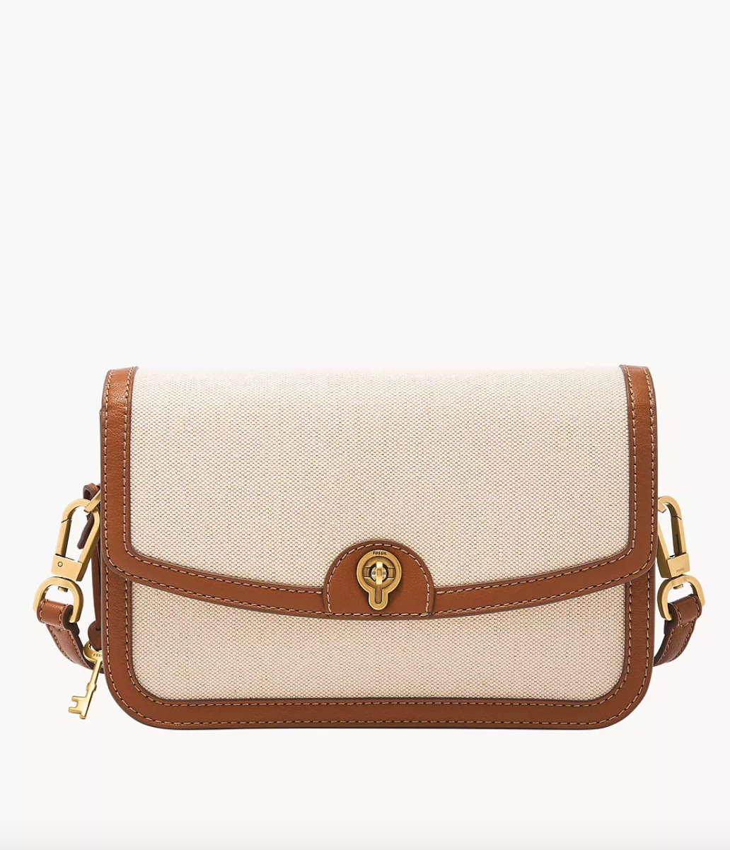 Fossil Ainsley Flap Crossbody In Natural (Pre-Order)