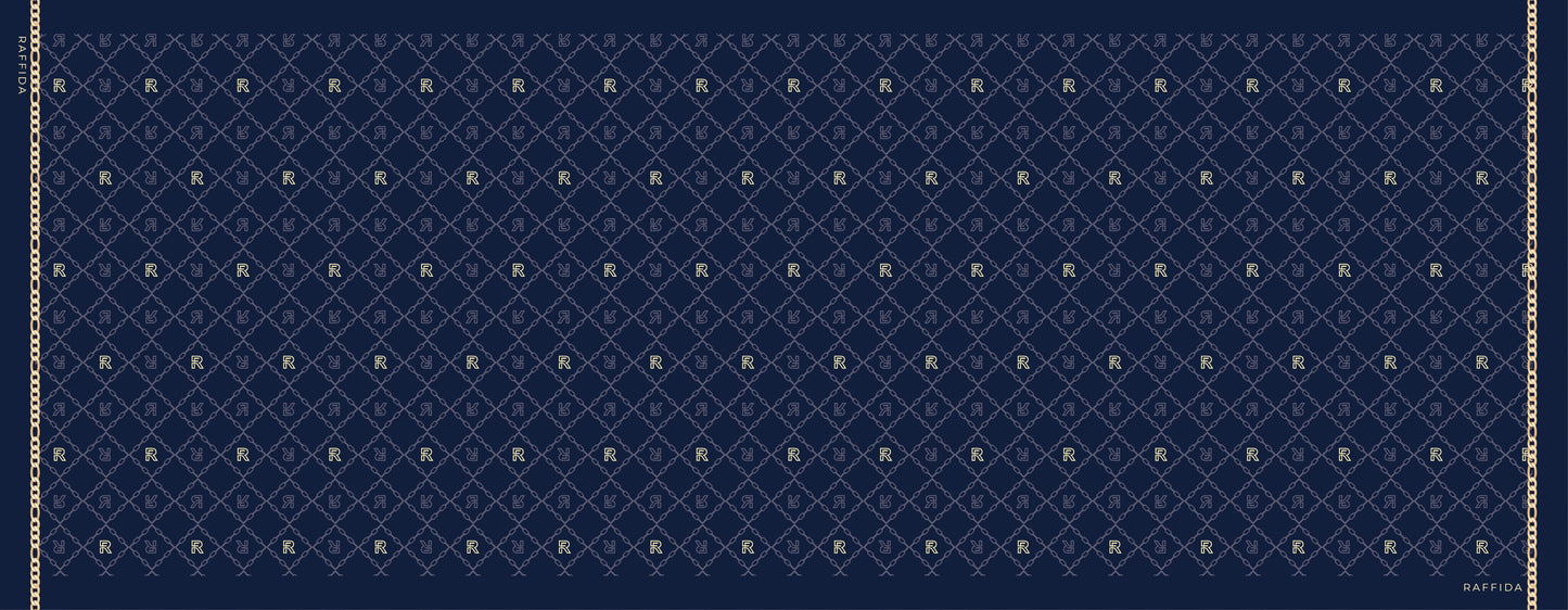 Raffida Monogram 3.0 Shawl In Navy Blue