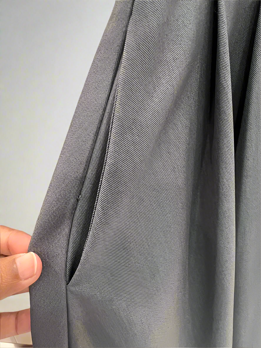 Raffida Kelly High Waist Pleated Skirt In Dark Grey