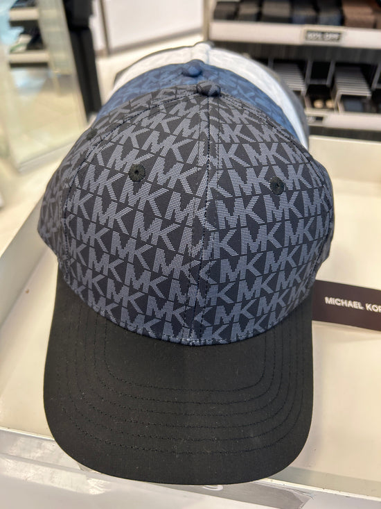 Michael Kors Logo Print Cotton Baseball Hat In Black