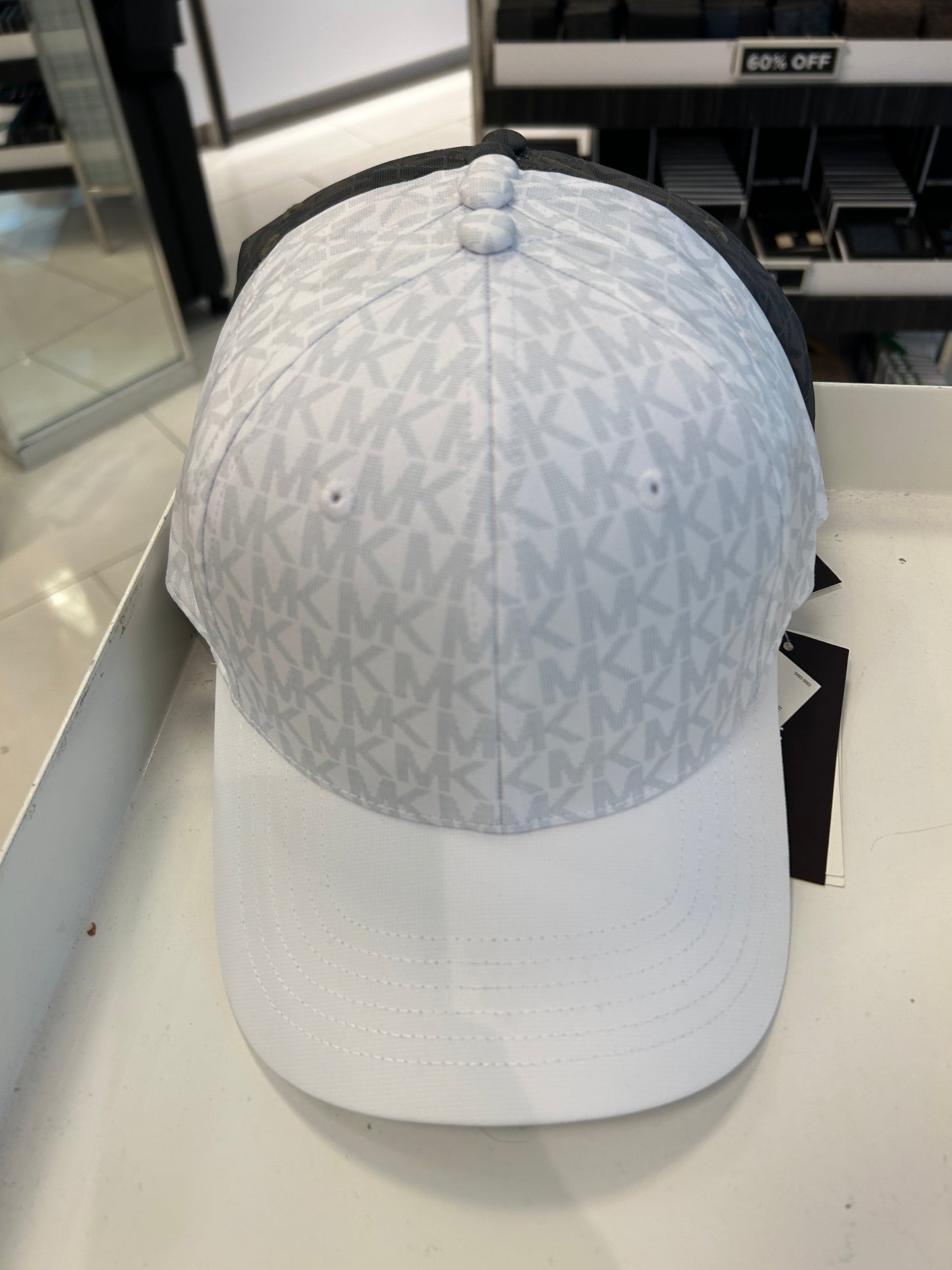 Michael Kors Logo Print Cotton Baseball Hat In White (Pre-Order)