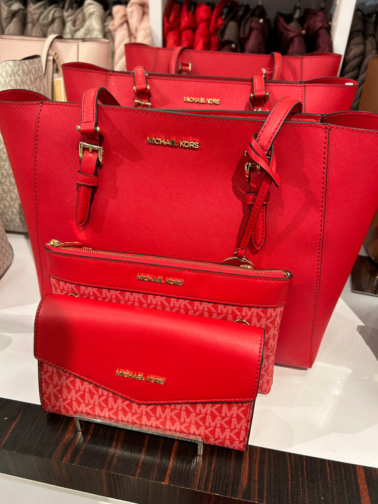 Load image into Gallery viewer, Michael Kors Charlotte Large 3-In-1 Tote In Bright Red (Pre-Order)
