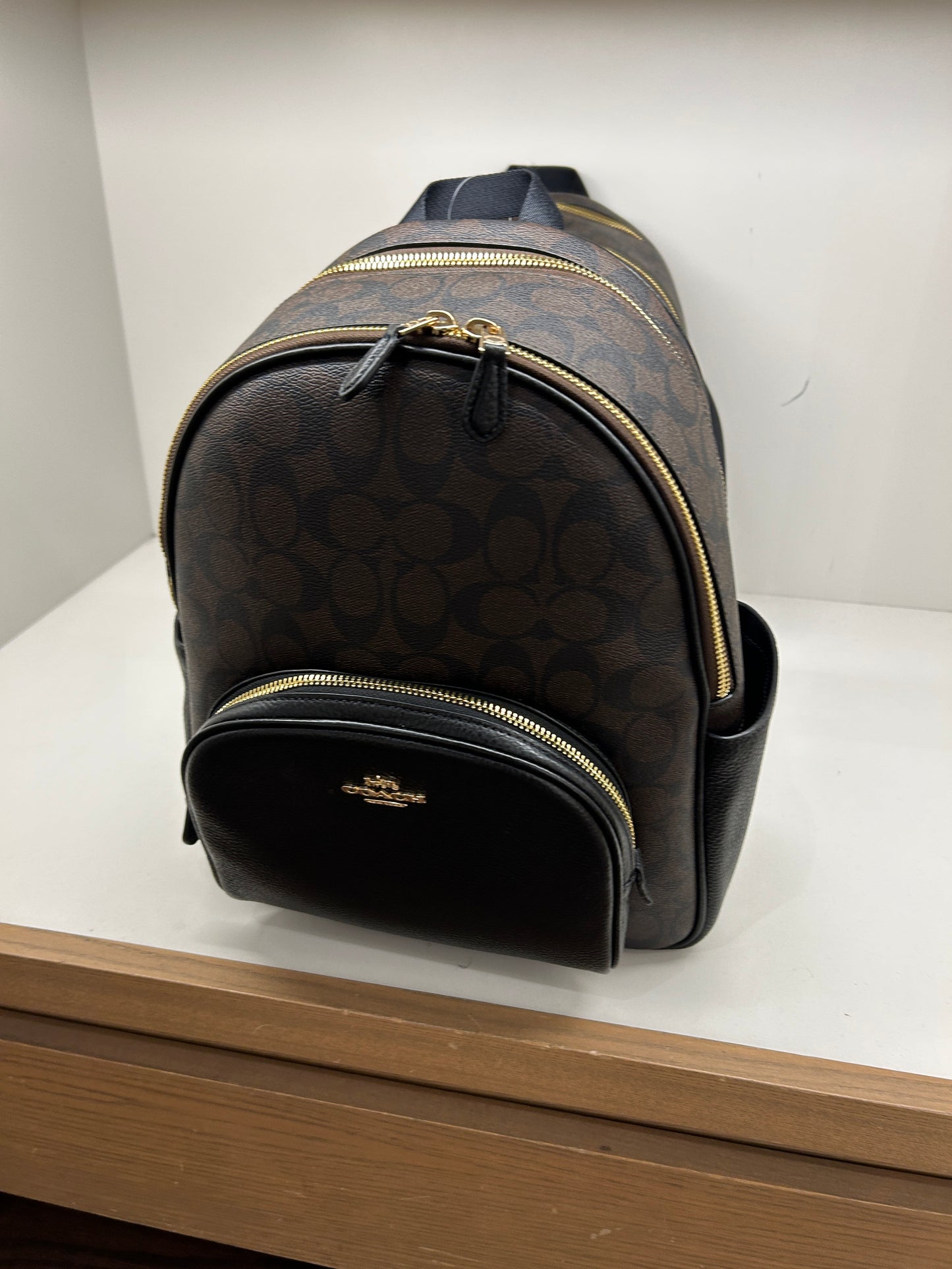 Load image into Gallery viewer, Coach Medium Court Backpack In Signature Brown Black (Pre-Order)
