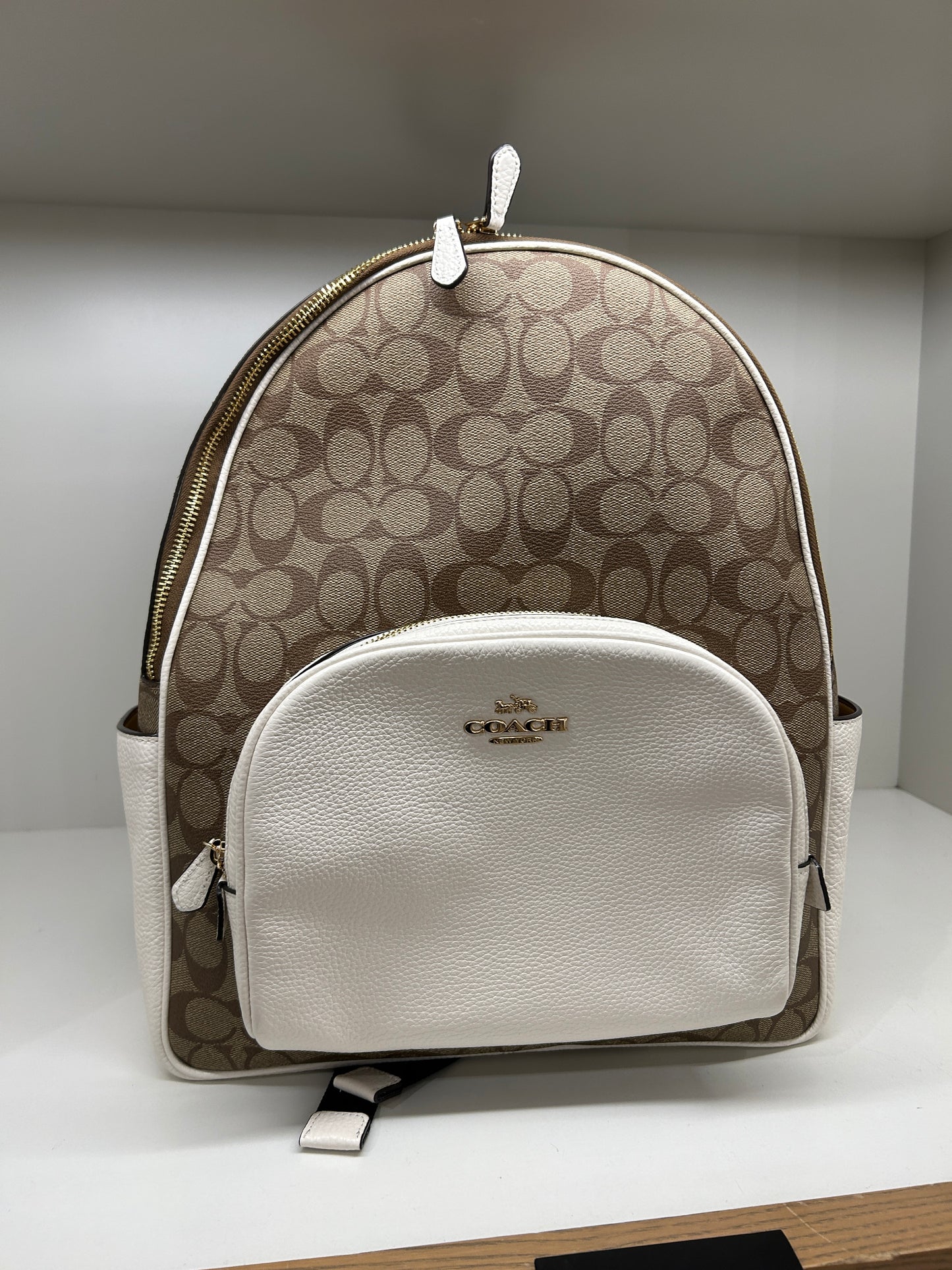 Coach Large Court Backpack In Signature Khaki Chalk (Pre-Order)