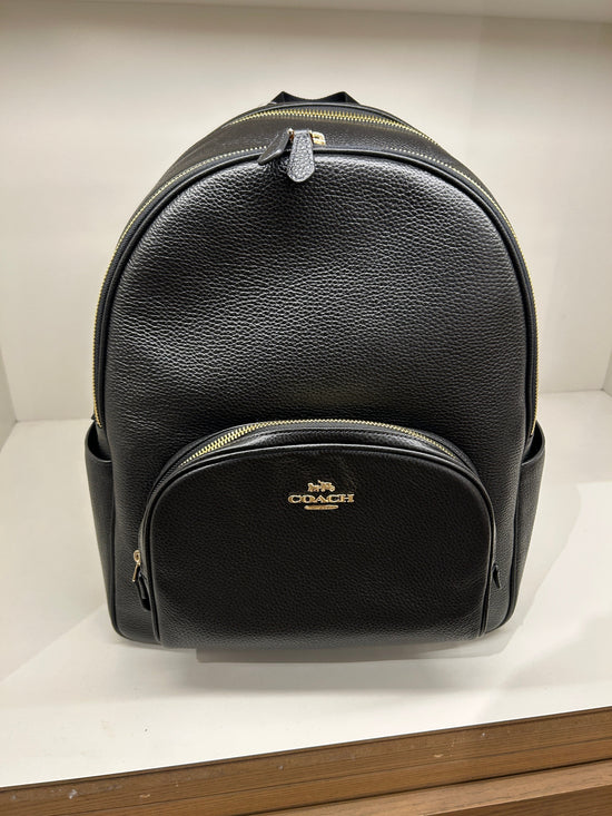 Coach Large Court Backpack In Leather Black