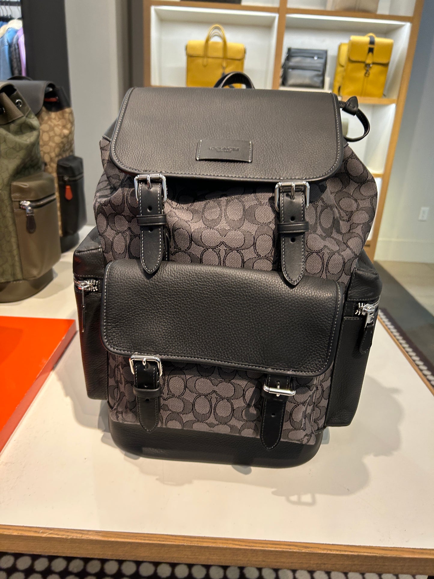 Load image into Gallery viewer, Coach Men Sprint Backpack In Signature Jacquard Charcoal Black Multi (Pre-Order)
