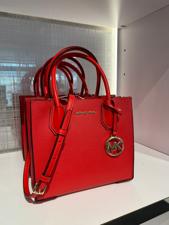 RM290 SAS Best Seller (PRE-ORDER) Michael Kors Mercer Medium Satchel In Bright Red