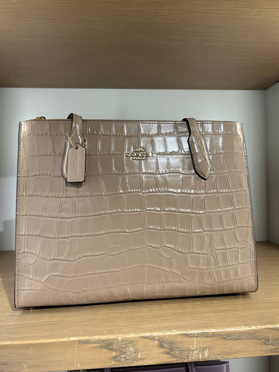 Coach Nina Carryall In Taupe Embossed (Pre-Order)