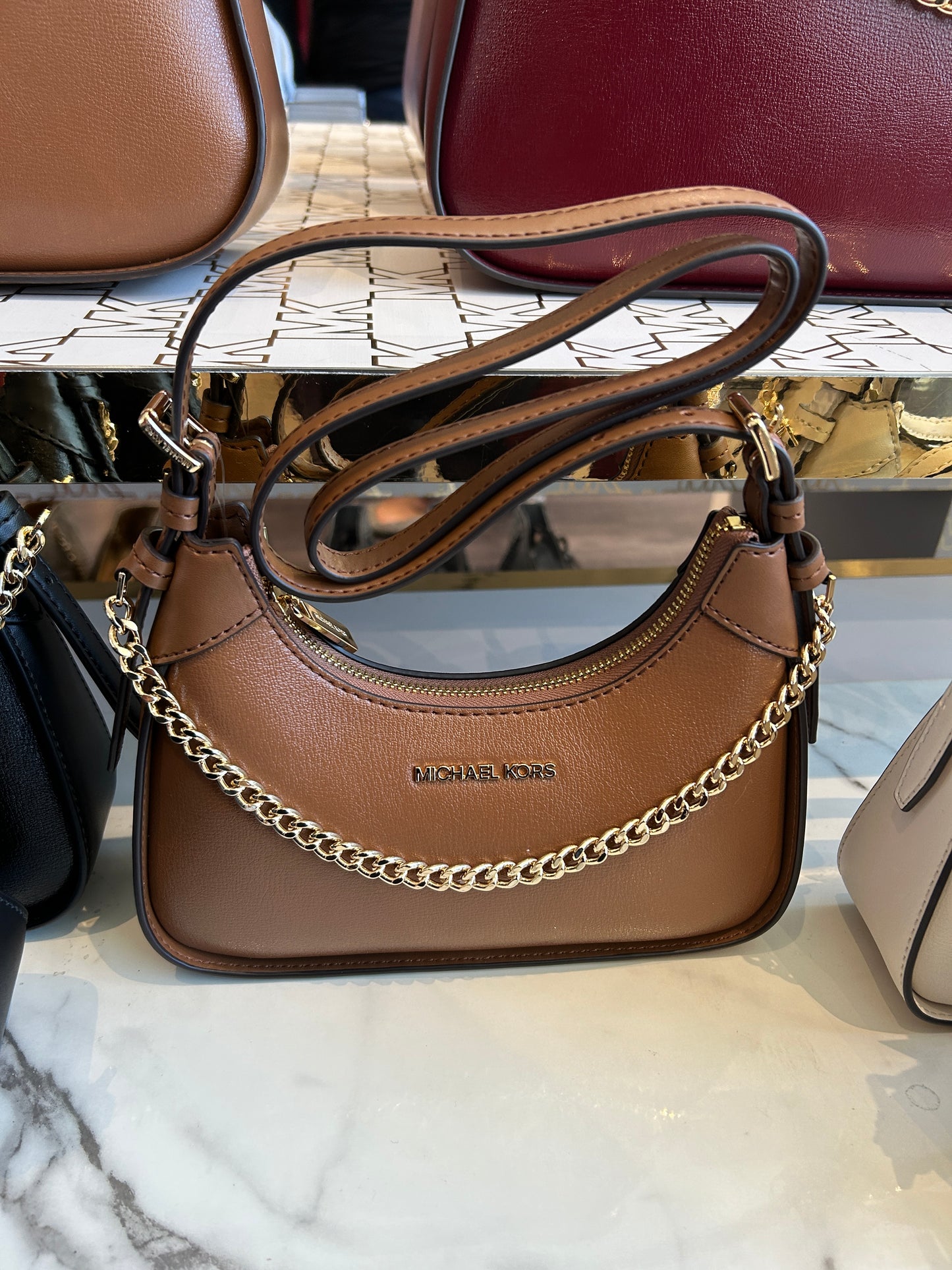 Load image into Gallery viewer, Michael Kors Wilma Small Shoulder Bag In Luggage (Pre-Order)
