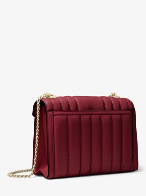 Michael Kors Whitney Medium Flap Chain Shoulder In Quilted Oxblood (Pre-Order)