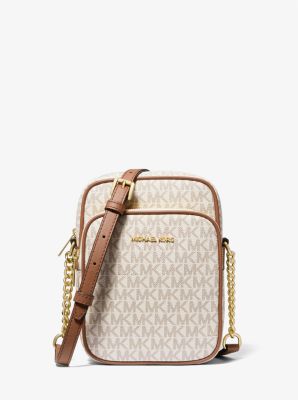 Michael Kors Jet Set Travel Medium NS Chain Crossbody In Monogram Vanilla (Pre-Order)