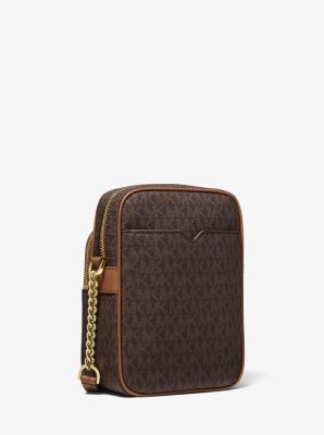 Michael Kors Jet Set Travel Medium NS Chain Crossbody In Monogram Brown