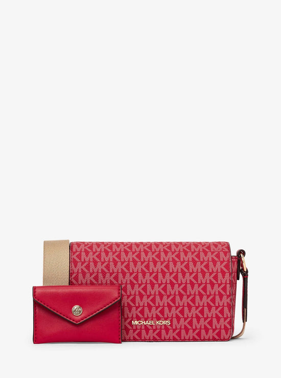 Michael Kors Vincent Crossbody With Card Case In Monogram Bright Red (Pre-Order)