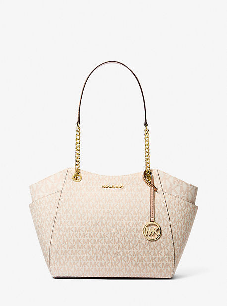 Michael Kors Jet Set Large Chain Shoulder Tote Bag In Monogram Rose Gold (Pre-Order)