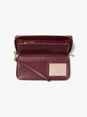 Michael Kors Jet Set Travel Xl Wallet In Monogram Oxblood Multi (Pre-Order)