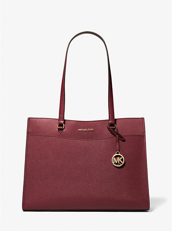 Michael Kors Jet Set Travel Large Pocket Tote Multifunction In Oxblood (Pre-Order)