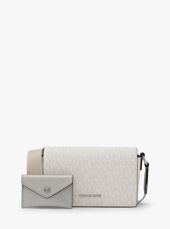 Michael Kors Vincent Crossbody With Card Case In Monogram Silver (Pre-Order)