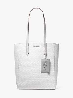 Michael Kors Vincent Large Tote Bag With Card Case In Monogram Silver (Pre-Order)