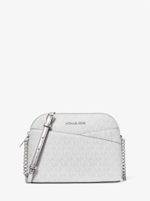 Michael Kors Dome Crossbody In Monogram Silver (Pre-Order)