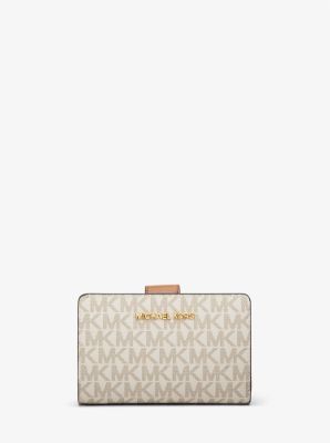 Michael Kors Jet Set Travel Medium Bifold Zip Corner Wallet In Monogram Vanilla (Pre-Order)