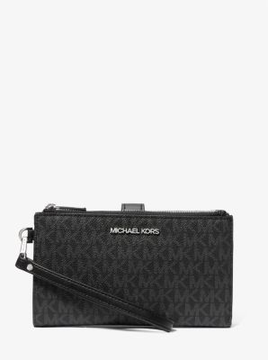 Michael Kors Adele Double Zip Smartphone Wallet In Monogram Black (Pre-Order)