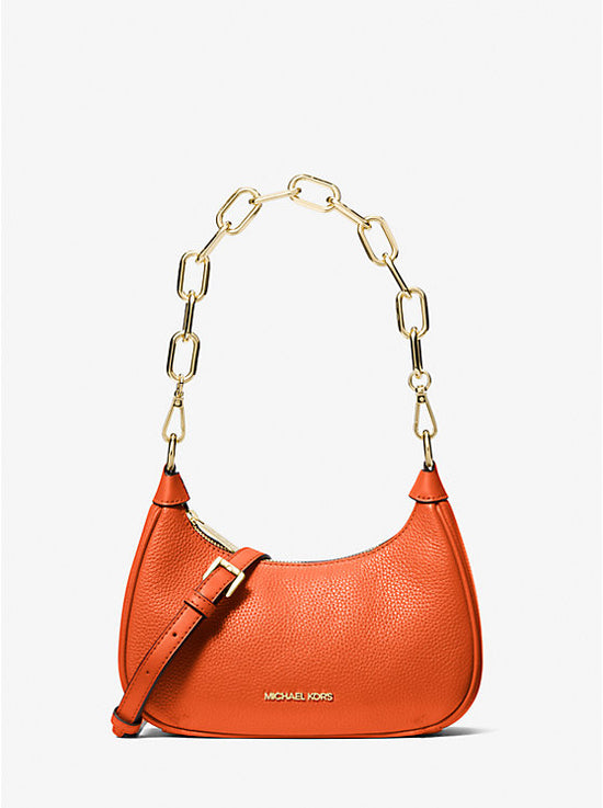 Michael Kors Cora Medium Zip Pouchette In Orange Poppy -New Color