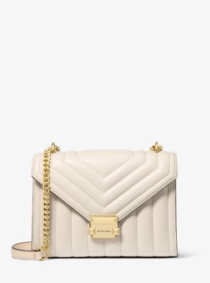 Michael Kors Whitney Medium Flap Chain Shoulder In Quilted Lt Cream (Pre-Order)