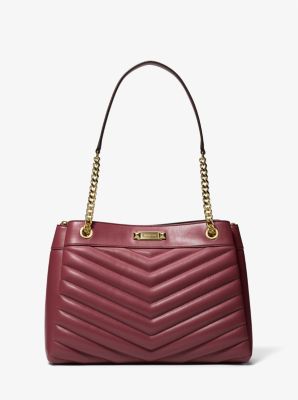 Michael Kors Whitney Medium Chain Shoulder Tote In Oxblood (Pre-Order)