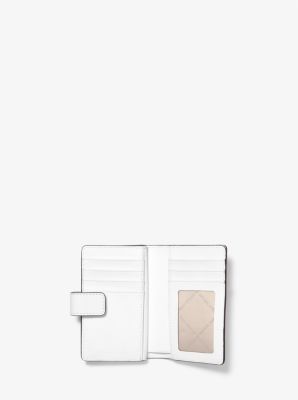 Michael Kors Jet Set Travel Medium Bifold Zip Corner Wallet In Saffiano Leather Optic White (Pre-Order)