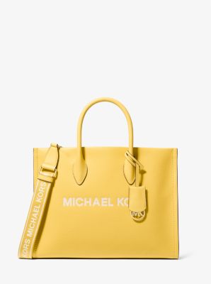 Michael Kors Mirella Medium Pebbled Leather Tote Bag In Daisy Yellow (Pre-Order)