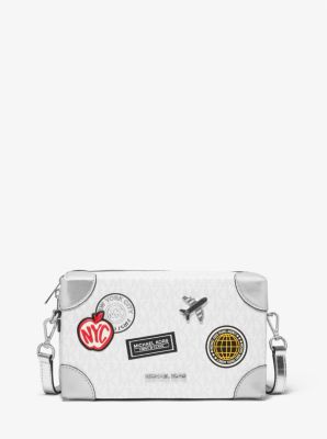 Michael Kors Jeanie Small Embellished Signature Logo Crossbody Bag In Optic White (Pre-Order)