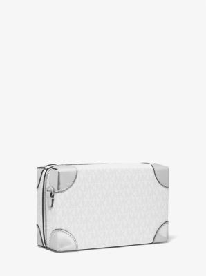 Michael Kors Jeanie Small Embellished Signature Logo Crossbody Bag In Optic White (Pre-Order)