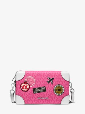 Michael Kors Jeanie Small Embellished Signature Logo Crossbody Bag In Dragonfruit (Pre-Order)