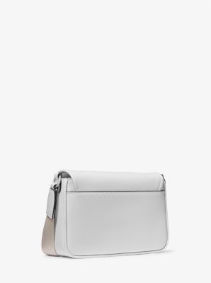 Michael Kors Bradshaw Medium Leather Messenger Bag In Optic White (Pre-Order)