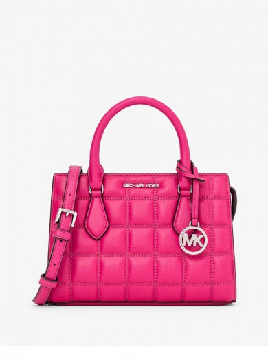 Michael Kors Sheila Small Quilted Satchel In Dragonfruit (Pre-Order)