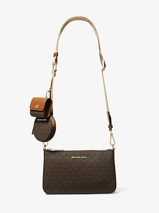 Load image into Gallery viewer, Michael Kors Small Crossbody With Tech Attached In Monogram Brown (Pre-order)
