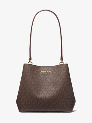 Michael Kors Pratt Bucket Medium Shoulder In Monogram Brown (Pre-Order)