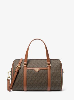 Michael Kors Travel Medium Duffle Satchel In Monogram Brown (Pre-Order)