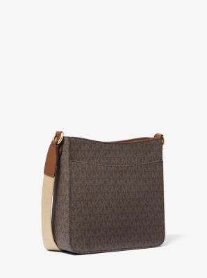 Michael Kors Jet Set Ns Small File Crossbody In Monogram Brown