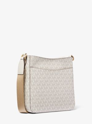 Michael Kors Jet Set Ns Small File Crossbody In Monogram Vanilla