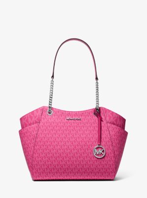 Michael Kors Jet Set Large Chain Shoulder Tote Bag In Monogram Dragonfruit (Pre-Order)