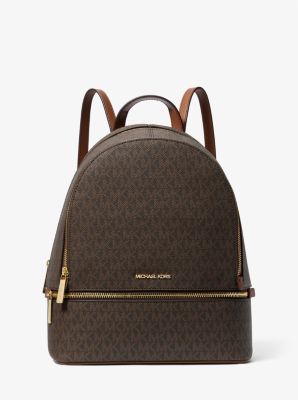 Michael Kors Rhea Medium Signature Logo Backpack In Brown (Pre-Order)