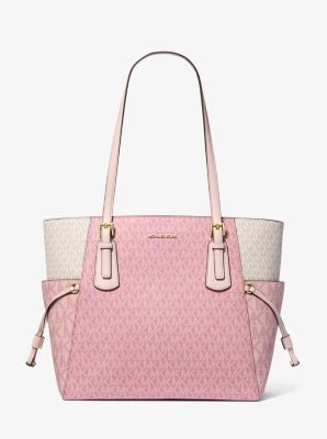 Michael Kors Voyager Large Color-Block Signature Logo Tote Bag In Powder Blush Multi (Pre-Order)