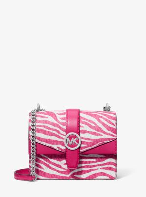 Michael Kors Greenwich Small Animal Print Logo Crossbody Bag In Dragonfruit (Pre-Order)