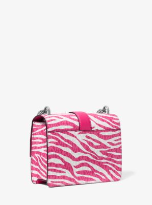 Michael Kors Greenwich Small Animal Print Logo Crossbody Bag In Dragonfruit (Pre-Order)