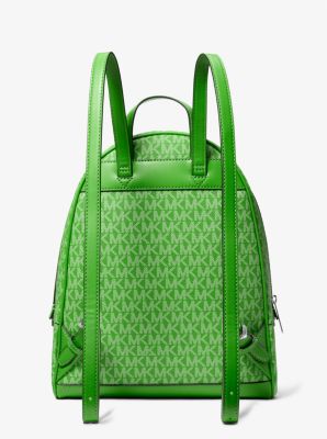 Michael Kors Rhea Medium Signature Logo Backpack In Jungle Green (Pre-Order)