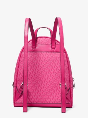 Michael Kors Rhea Medium Signature Logo Backpack In Dragonfruit (Pre-Order)